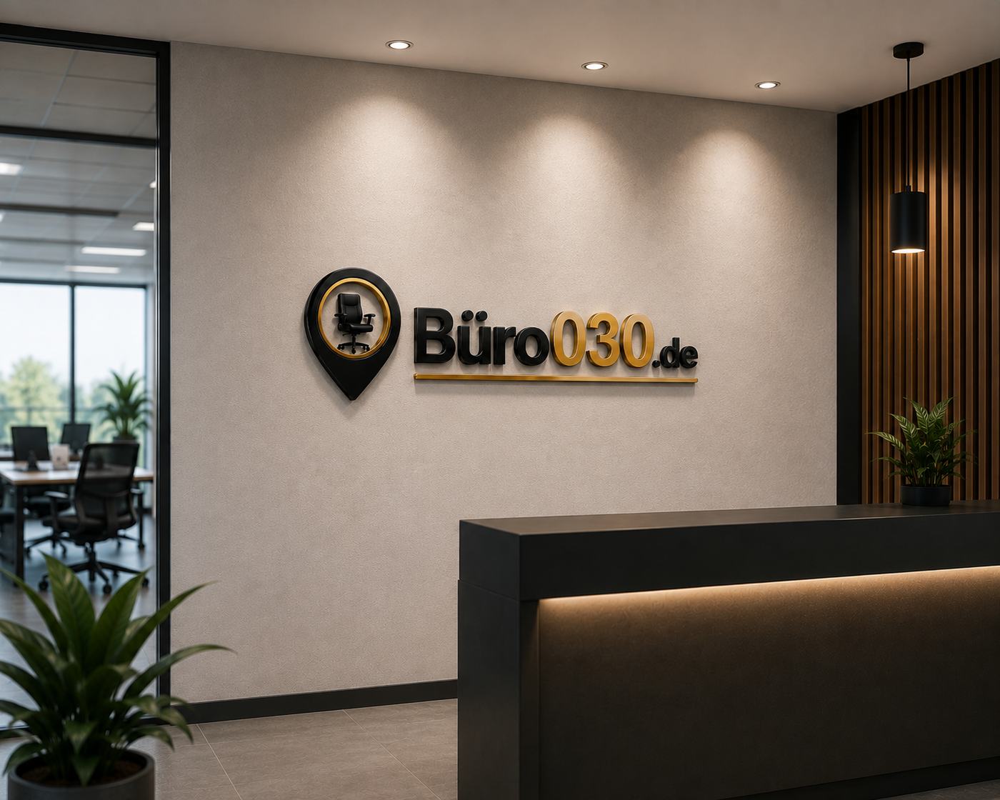 Repräsentativer Empfangsbereich von Büro030